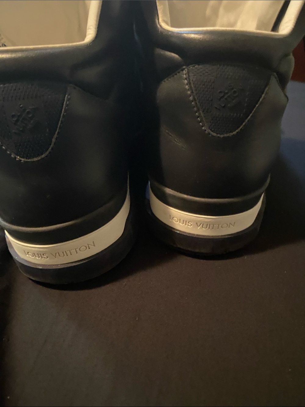 Louis Vuitton Men’s Navy and Black High-Top Sneakers - Picture 7 of 9